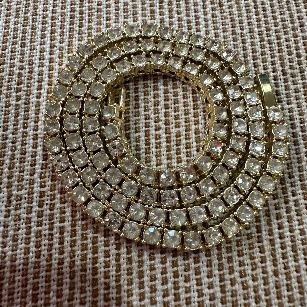 4mm Wide Tennis Link Chain Iced Out 20”